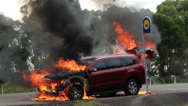 Ford Everest in flames