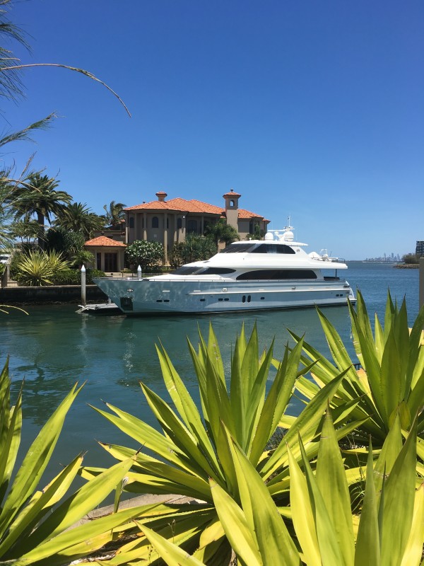 Clive Palmer's house. Chez Palmer on the Gold Coast - the boat was a gift to his teenage daughter.