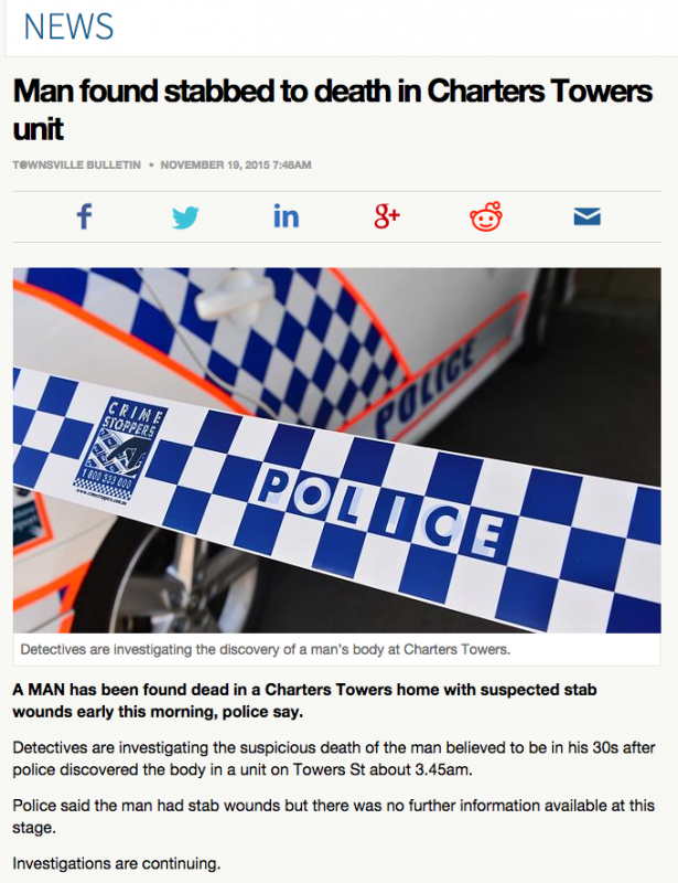 Headlines says stabbed to death, story says 'suspected stab wounds - what does a suspected stab would look like?